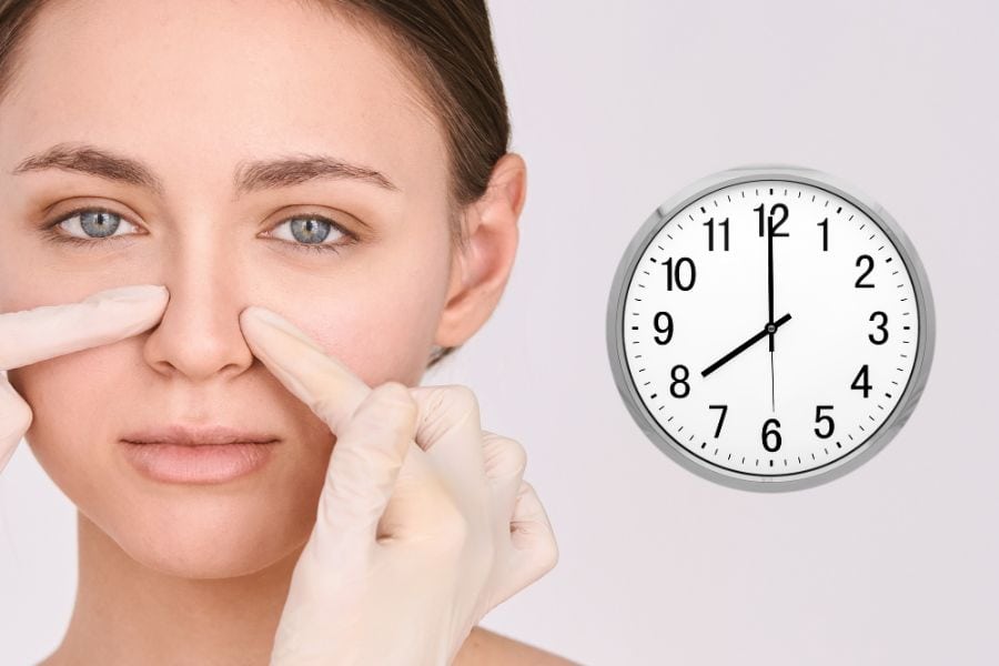 Nâng mũi bán cấu trúc là gì? Ưu điểm nâng mũi bán cấu trúc 11 thoi gian phau thuat ngan