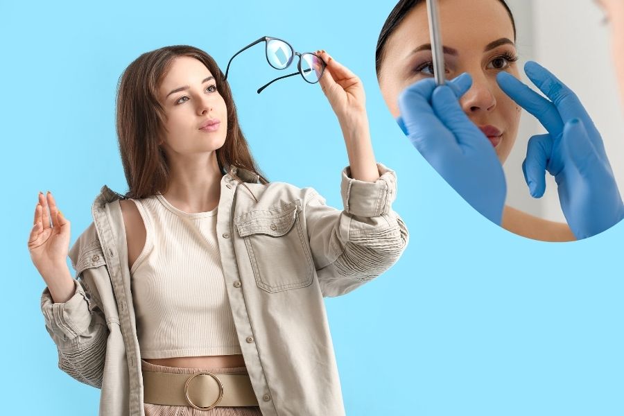 Sau 3 - 4 tuần nâng mũi là bạn có thể đeo kính