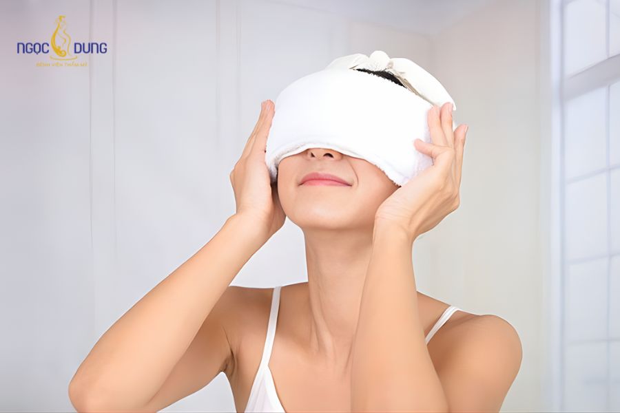 Cách Làm tan botox nhanh an toàn và hiệu quả 9 Chườm nóng giúp các mạch máu tại vùng tiêm giãn nở, từ đó tăng lưu lượng máu lưu thông và đẩy nhanh quá trình tan botox