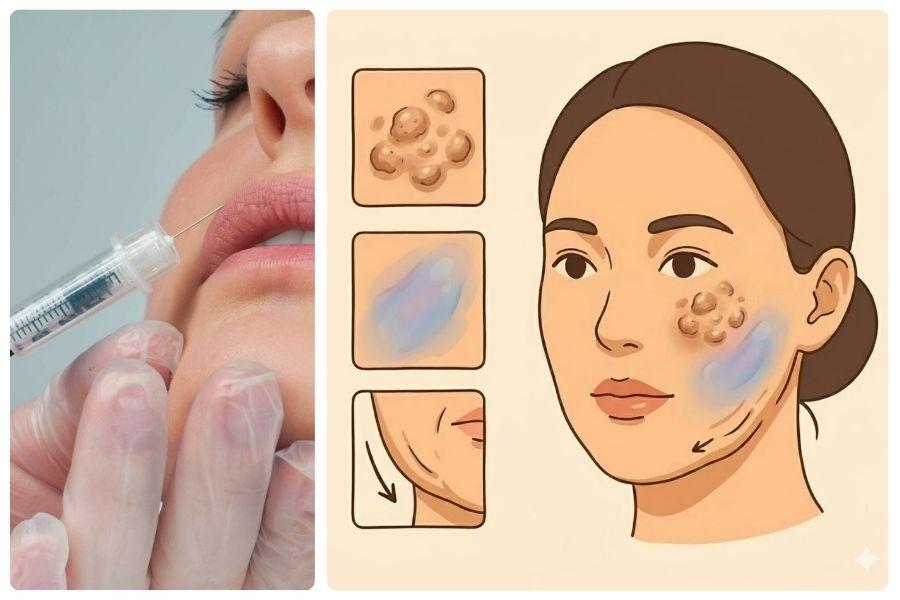 Tiêm filler bị vón cục: Nguyên nhân, dấu hiệu và cách khắc phục 11 Hiện tượng vón cục khiến gương mặt kém tự nhiên sau tiêm filler