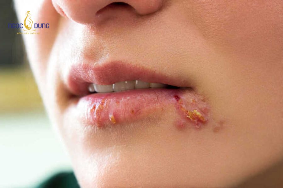 Tiêm filler bị nổi mụn nước có nguy hiểm không? Vì sao? 14 Vết đâm kim nhỏ có thể tạo điều kiện cho virus Herpes tiềm ẩn bùng phát thành chùm mụn nước