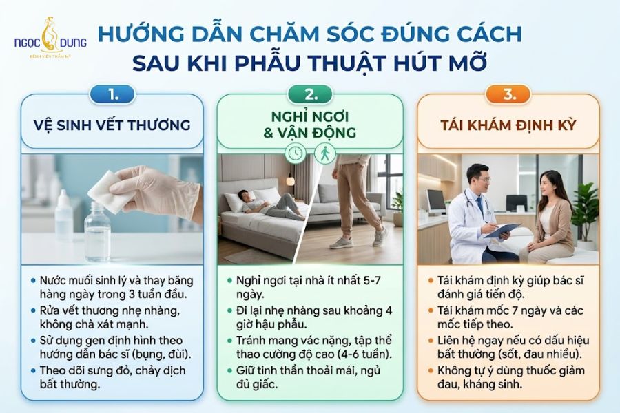 Sau khi hút mỡ nên ăn gì, kiêng gì để nhanh hồi phục? 13 Chăm sóc vết thương và sinh hoạt đúng hướng dẫn y khoa hỗ trợ hồi phục tối đa