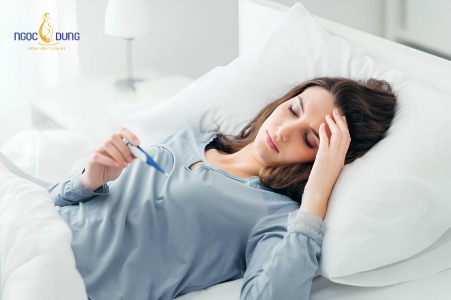 Dấu hiệu nhiễm trùng vết khâu tầng sinh môn cần biết 8 Phản ứng sốt cao và ớn lạnh cho thấy tình trạng viêm nhiễm đã ảnh hưởng đến toàn thân