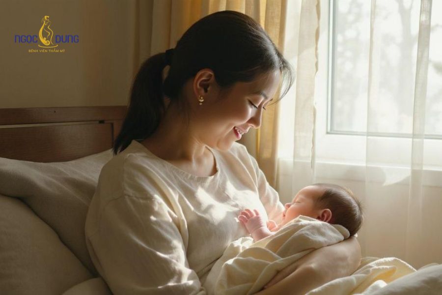 Có nên hút mỡ bụng sau sinh không? Giải đáp chi tiết 17 Tránh bế ẵm bé trong 2 tuần đầu sau phẫu thuật để giảm áp lực lên mô cơ thành bụng